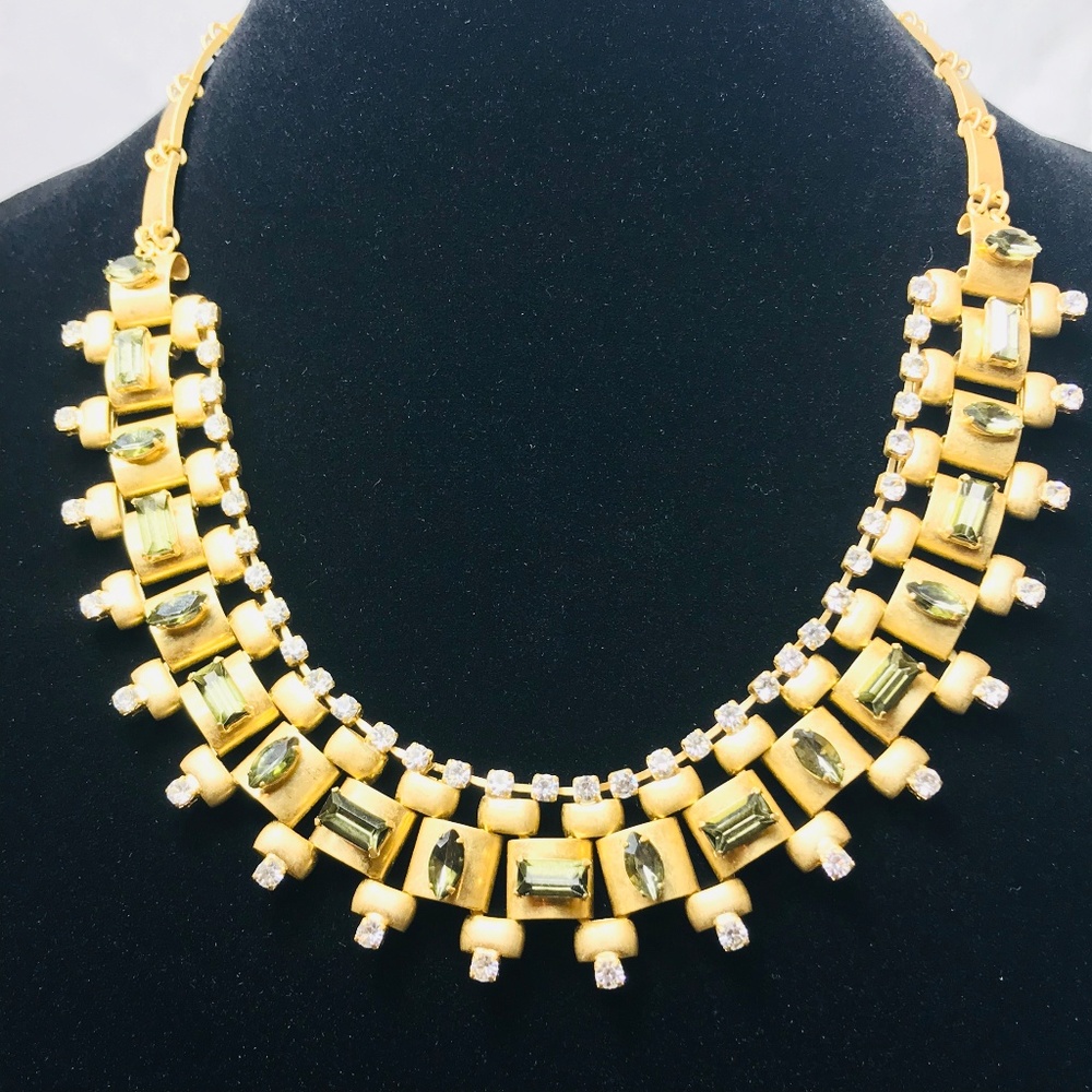 Loft by Ann Taylor Crystal & Gold Necklace #69